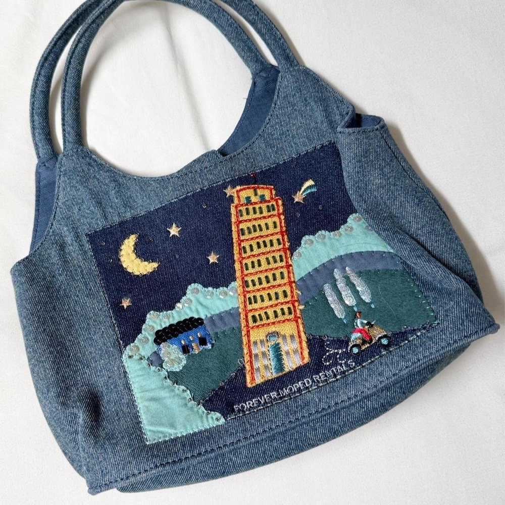 Italy patchwork purse   Y2K Forever by Fossil blue denim bag with